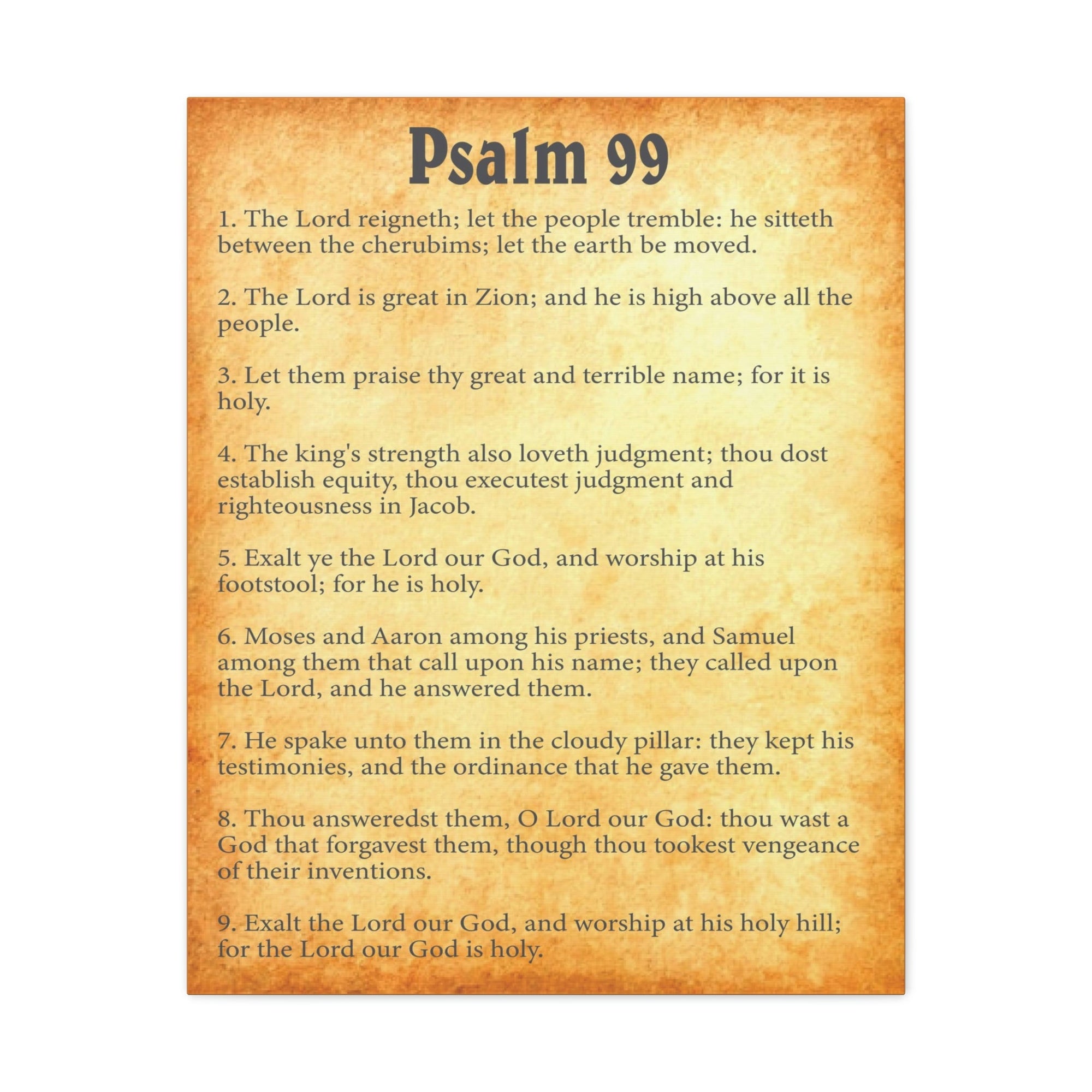 Scripture Walls Psalm 99 Chapter Gold Bible Canvas Christian Wall Art Ready to Hang Unframed-Express Your Love Gifts