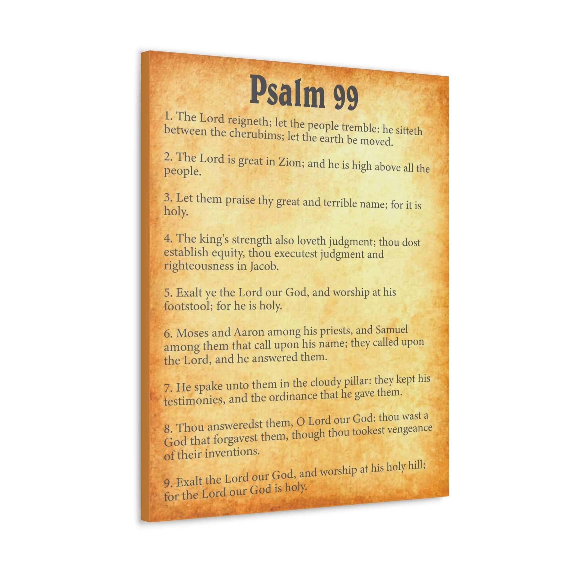 Scripture Walls Psalm 99 Chapter Gold Bible Canvas Christian Wall Art Ready to Hang Unframed-Express Your Love Gifts