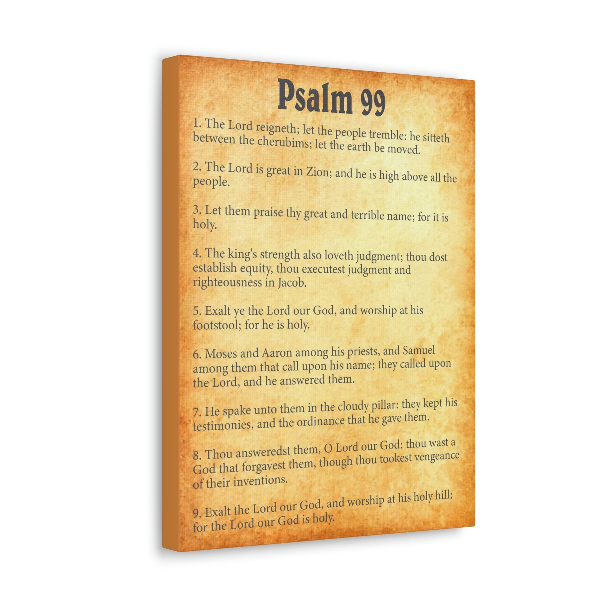 Scripture Walls Psalm 99 Chapter Gold Bible Canvas Christian Wall Art Ready to Hang Unframed-Express Your Love Gifts