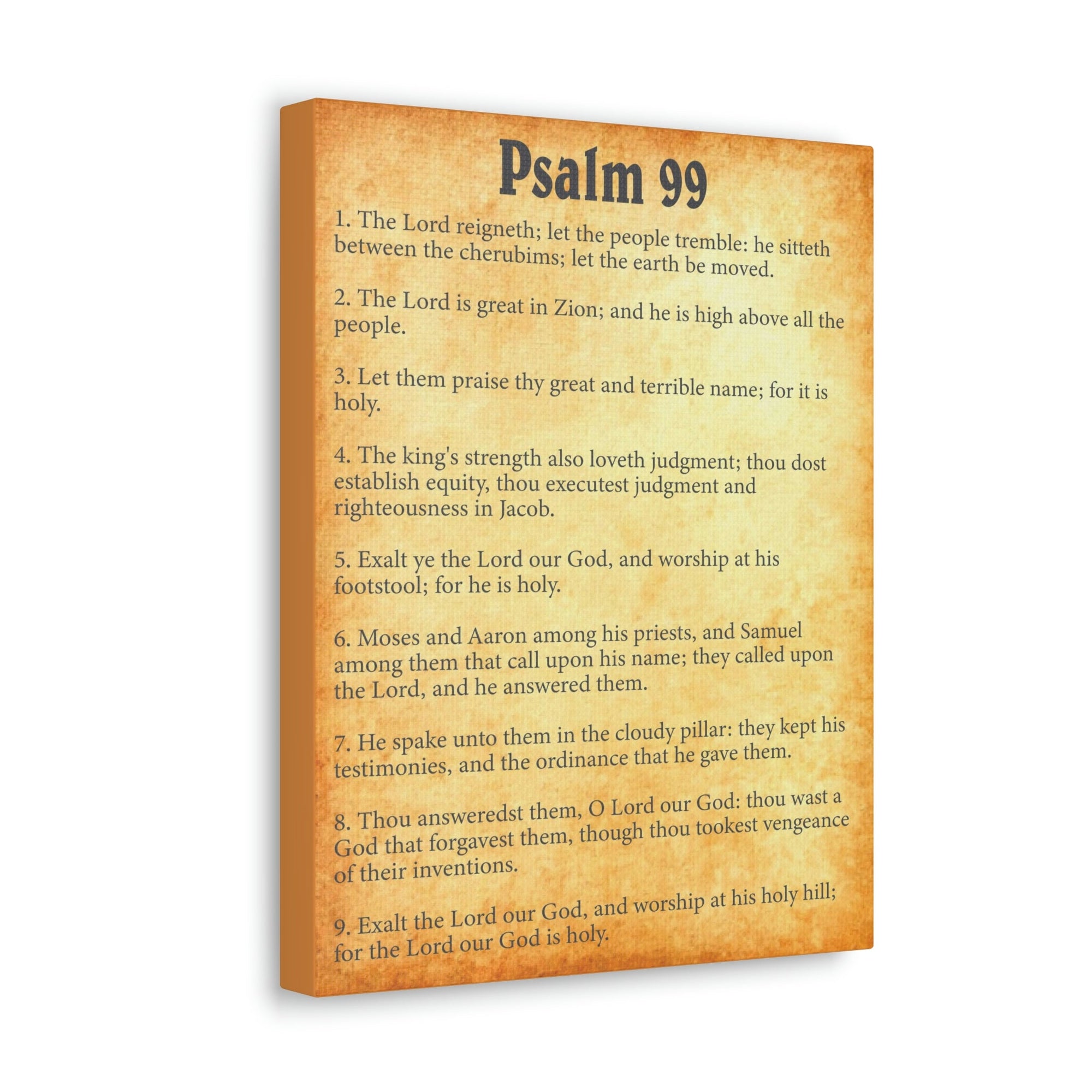 Scripture Walls Psalm 99 Chapter Gold Bible Canvas Christian Wall Art Ready to Hang Unframed-Express Your Love Gifts