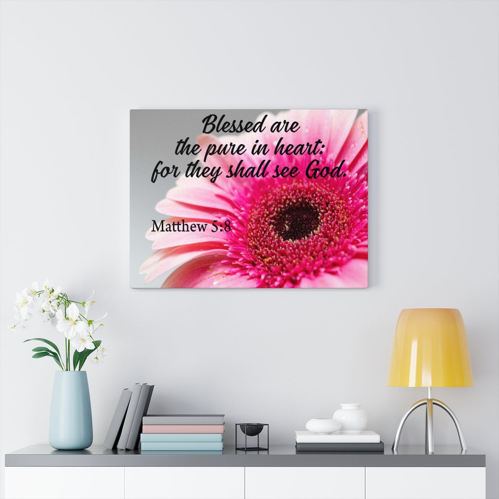 Scripture Walls Pure in Heart Matthew 5:8 Bible Verse Canvas Christian Wall Art Ready to Hang Unframed-Express Your Love Gifts