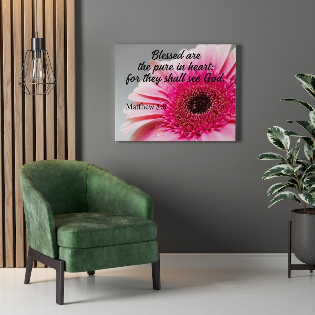 Scripture Walls Pure in Heart Matthew 5:8 Bible Verse Canvas Christian Wall Art Ready to Hang Unframed-Express Your Love Gifts