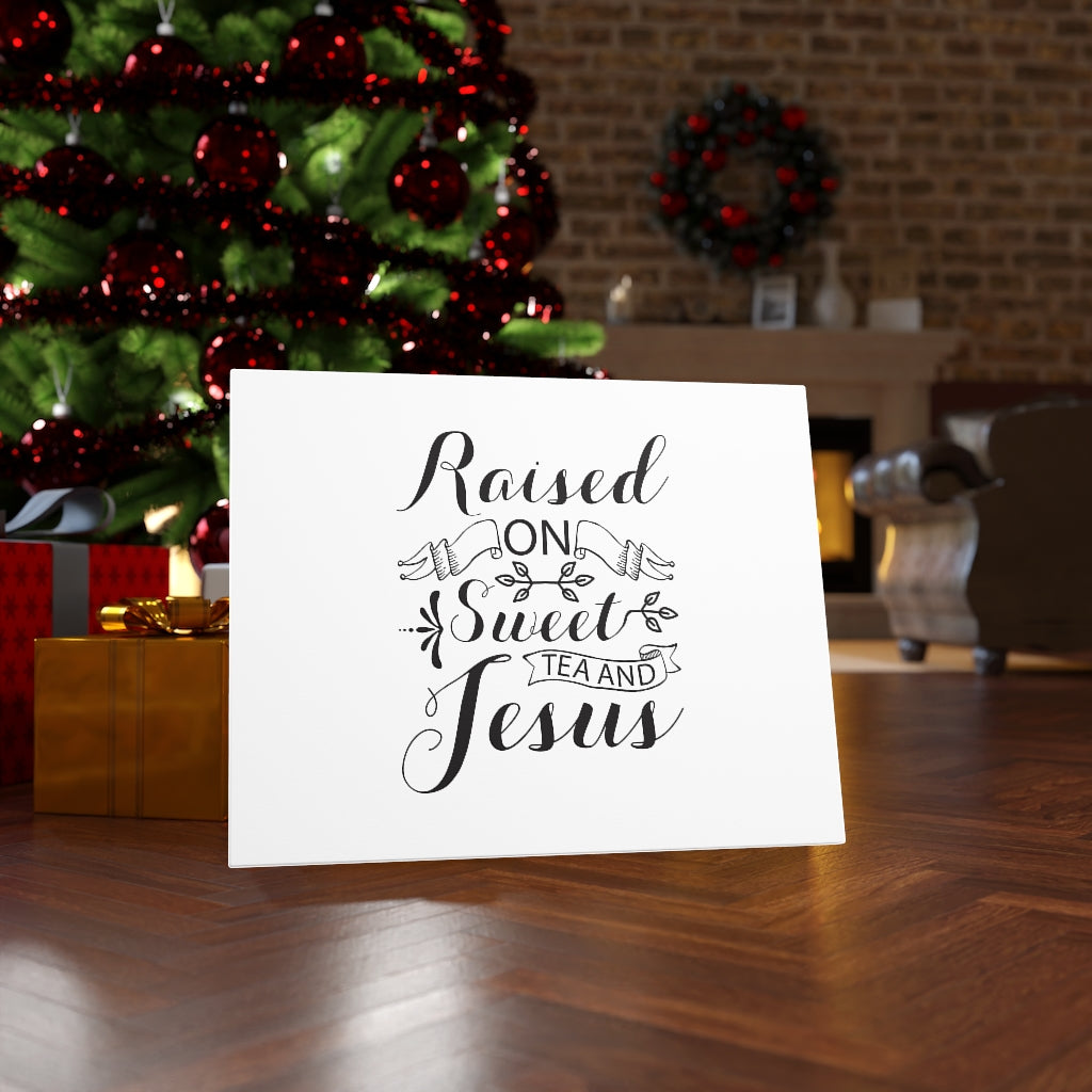 Scripture Walls Raised On Sweet Tea And Jesus Bible Verse Canvas Christian Wall Art Ready to Hang Unframed-Express Your Love Gifts