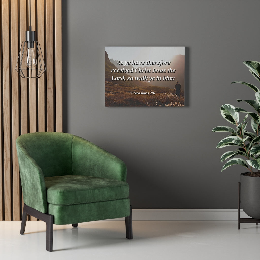 Scripture Walls Received Colossians 2:6 Bible Verse Canvas Christian Wall Art Ready to Hang Unframed-Express Your Love Gifts
