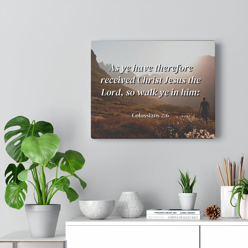 Scripture Walls Received Colossians 2:6 Bible Verse Canvas Christian Wall Art Ready to Hang Unframed-Express Your Love Gifts