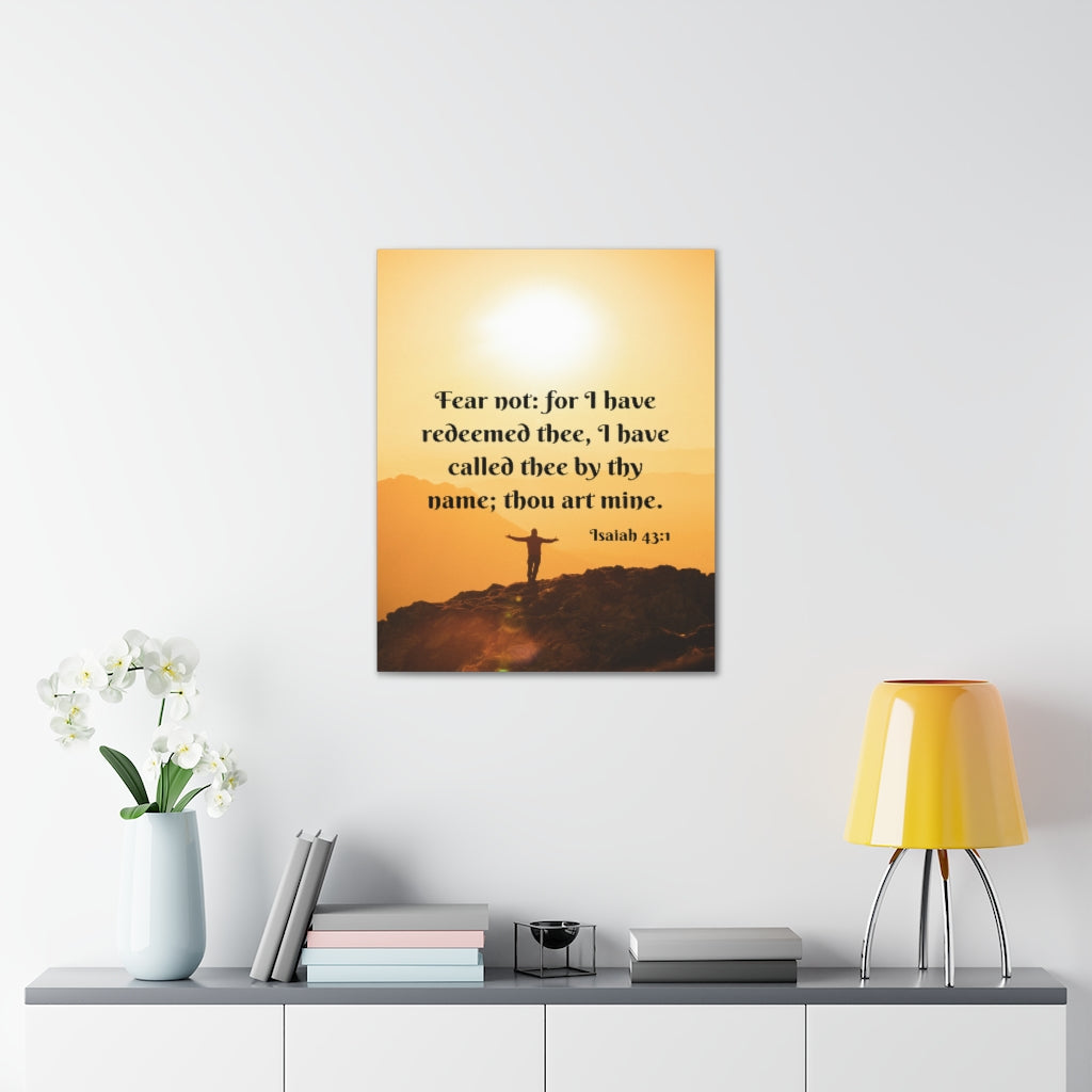 Scripture Walls Redeemed Thee Isaiah 43:1 Bible Verse Canvas Christian Wall Art Ready to Hang Unframed-Express Your Love Gifts