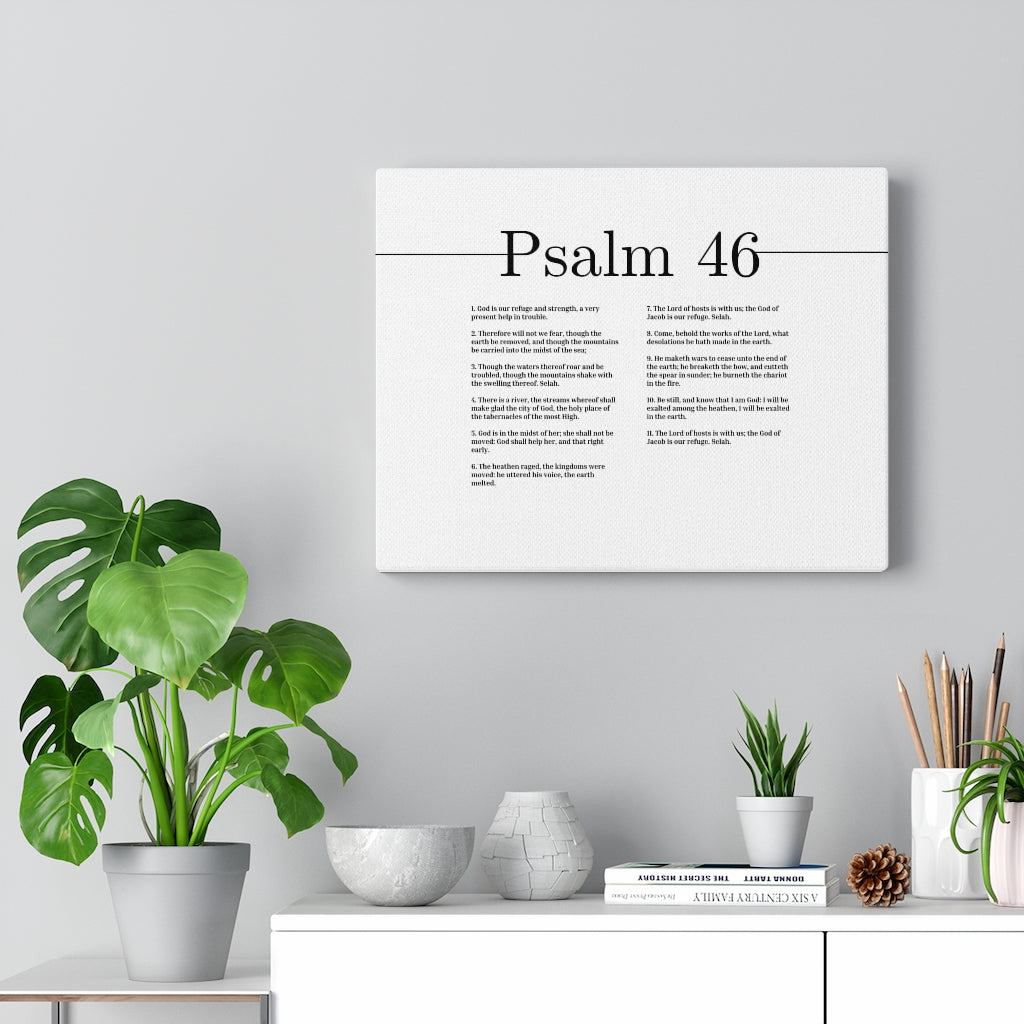 Scripture Walls Refuge And Strength Psalm 46 Bible Verse Canvas Christian Wall Art Ready to Hang Unframed-Express Your Love Gifts