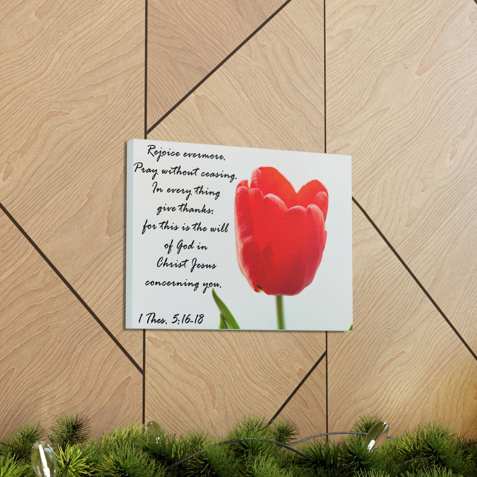 Scripture Walls Rejoice Evermore 1 Thes. 5:17 Bible Verse Canvas Christian Wall Art Ready to Hang Unframed-Express Your Love Gifts