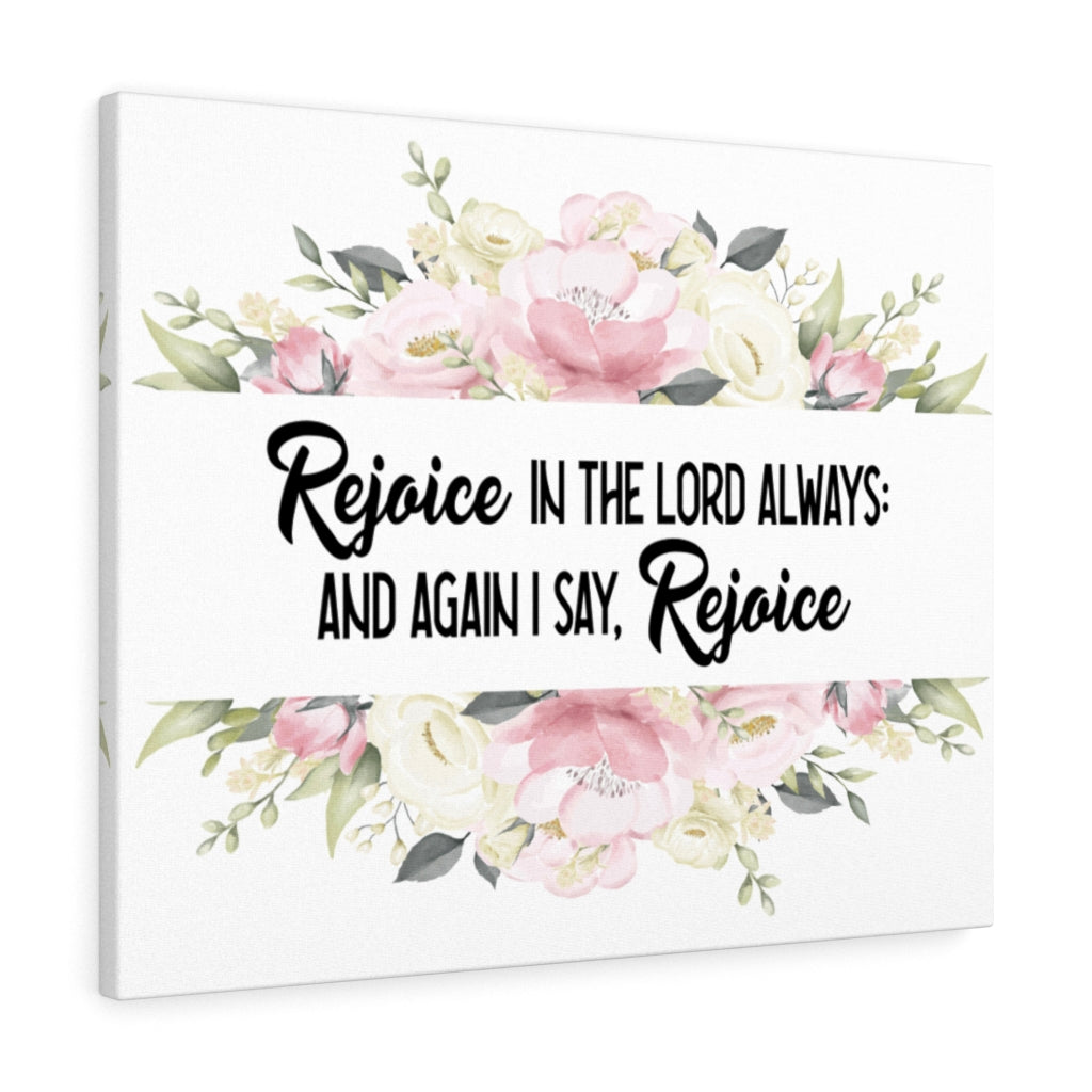 Scripture Walls Rejoice in the Lord Philippians 4:4 Bible Verse Canvas Christian Wall Art Ready to Hang Unframed-Express Your Love Gifts