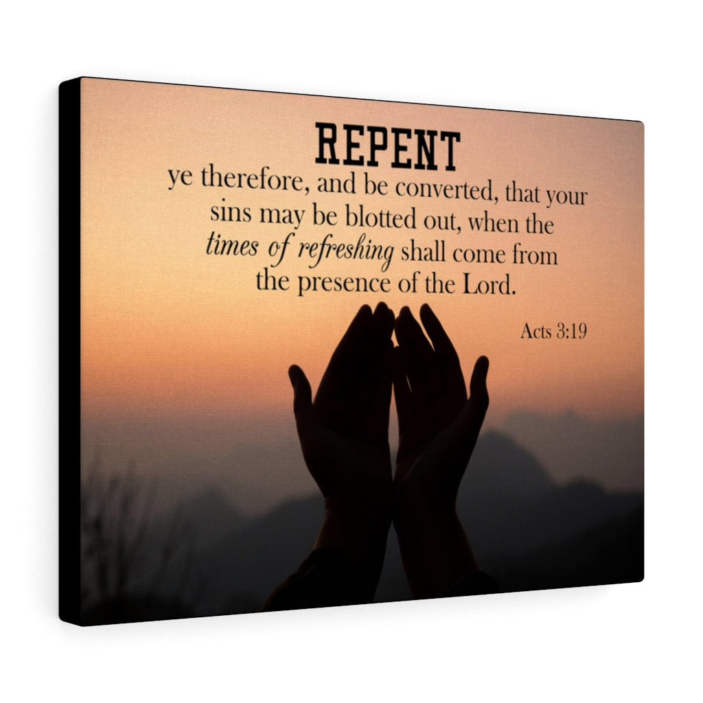 Scripture Walls Repent Acts 3:19 Wall Art Christian Home Decor Unframed-Express Your Love Gifts