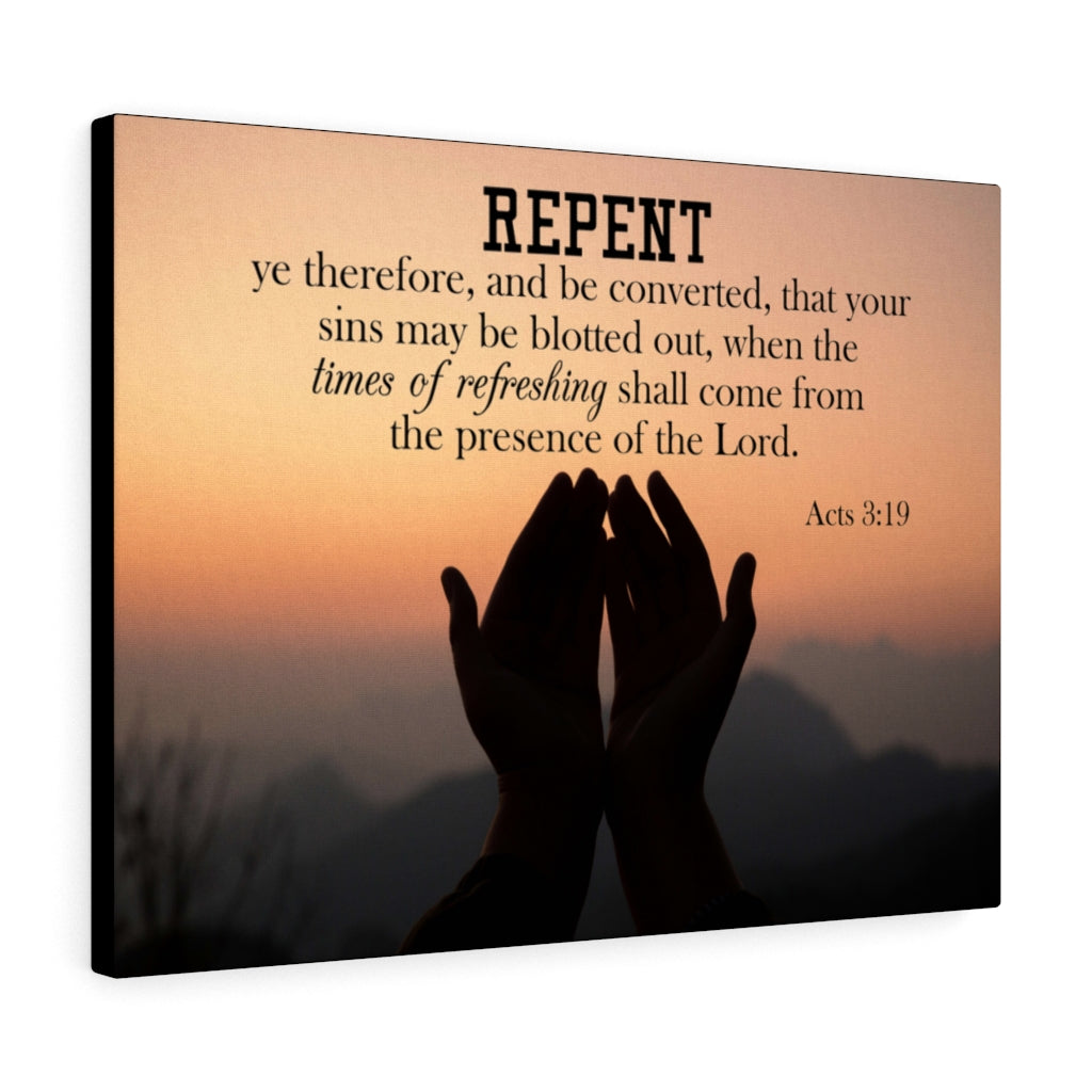 Scripture Walls Repent Acts 3:19 Wall Art Christian Home Decor Unframed-Express Your Love Gifts