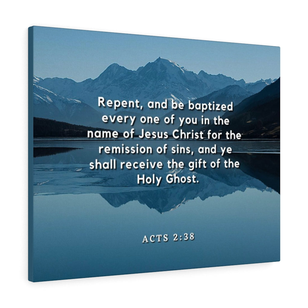 Scripture Walls Repent And Be Baptized Acts 2:38 Bible Verse Canvas Christian Wall Art Ready to Hang Unframed-Express Your Love Gifts