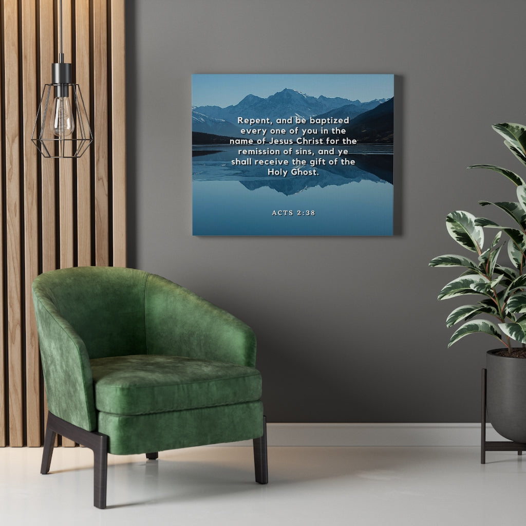 Scripture Walls Repent And Be Baptized Acts 2:38 Bible Verse Canvas Christian Wall Art Ready to Hang Unframed-Express Your Love Gifts