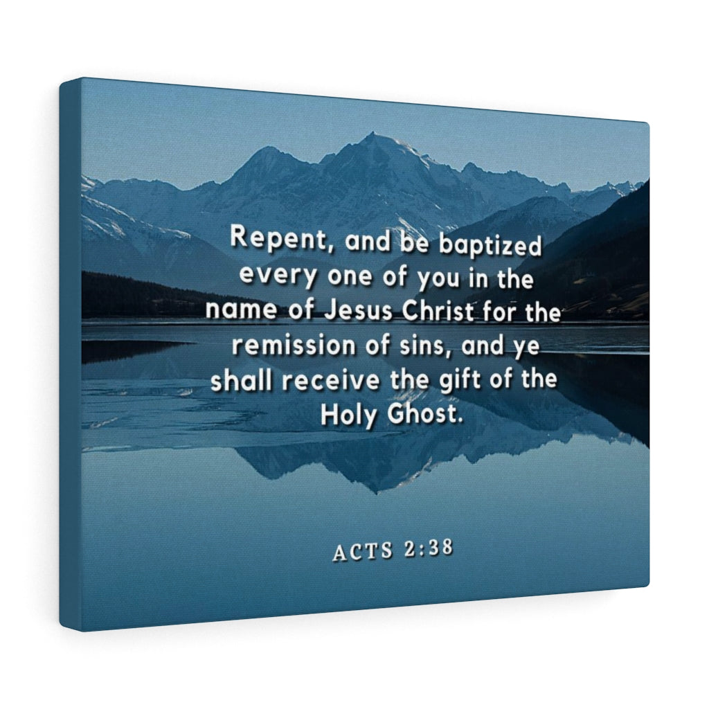 Scripture Walls Repent And Be Baptized Acts 2:38 Bible Verse Canvas Christian Wall Art Ready to Hang Unframed-Express Your Love Gifts