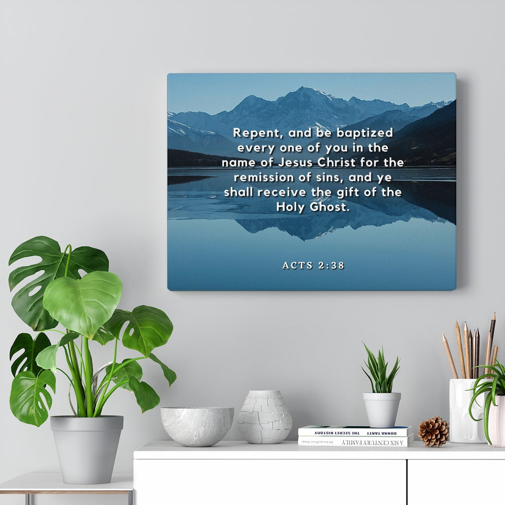 Scripture Walls Repent And Be Baptized Acts 2:38 Bible Verse Canvas Christian Wall Art Ready to Hang Unframed-Express Your Love Gifts