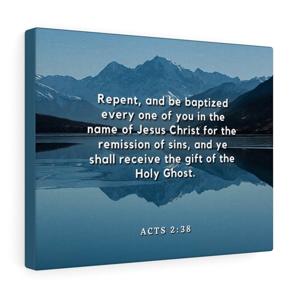 Scripture Walls Repent And Be Baptized Acts 2:38 Bible Verse Canvas Christian Wall Art Ready to Hang Unframed-Express Your Love Gifts