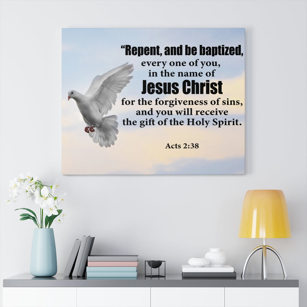 Scripture Walls Repent Be Baptized Acts 2:38 Wall Art Christian Home Decor Unframed-Express Your Love Gifts