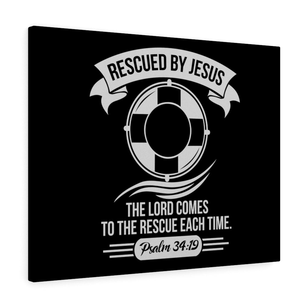 Scripture Walls Rescued By Jesus Psalm 34:19 Bible Verse Canvas Christian Wall Art Ready to Hang Unframed-Express Your Love Gifts
