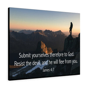 Scripture Walls Resist the Devil James 4:7 Bible Verse Canvas Christian Wall Art Ready to Hang Unframed-Express Your Love Gifts
