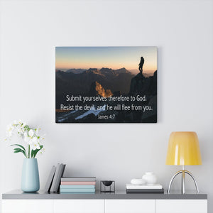 Scripture Walls Resist the Devil James 4:7 Bible Verse Canvas Christian Wall Art Ready to Hang Unframed-Express Your Love Gifts