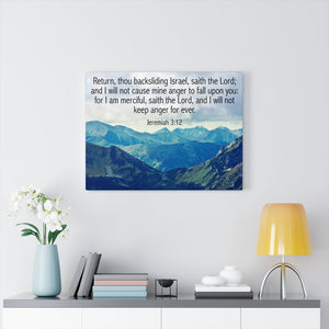 Scripture Walls Return Jeremiah 3:12 Bible Verse Canvas Christian Wall Art Ready to Hang Unframed-Express Your Love Gifts