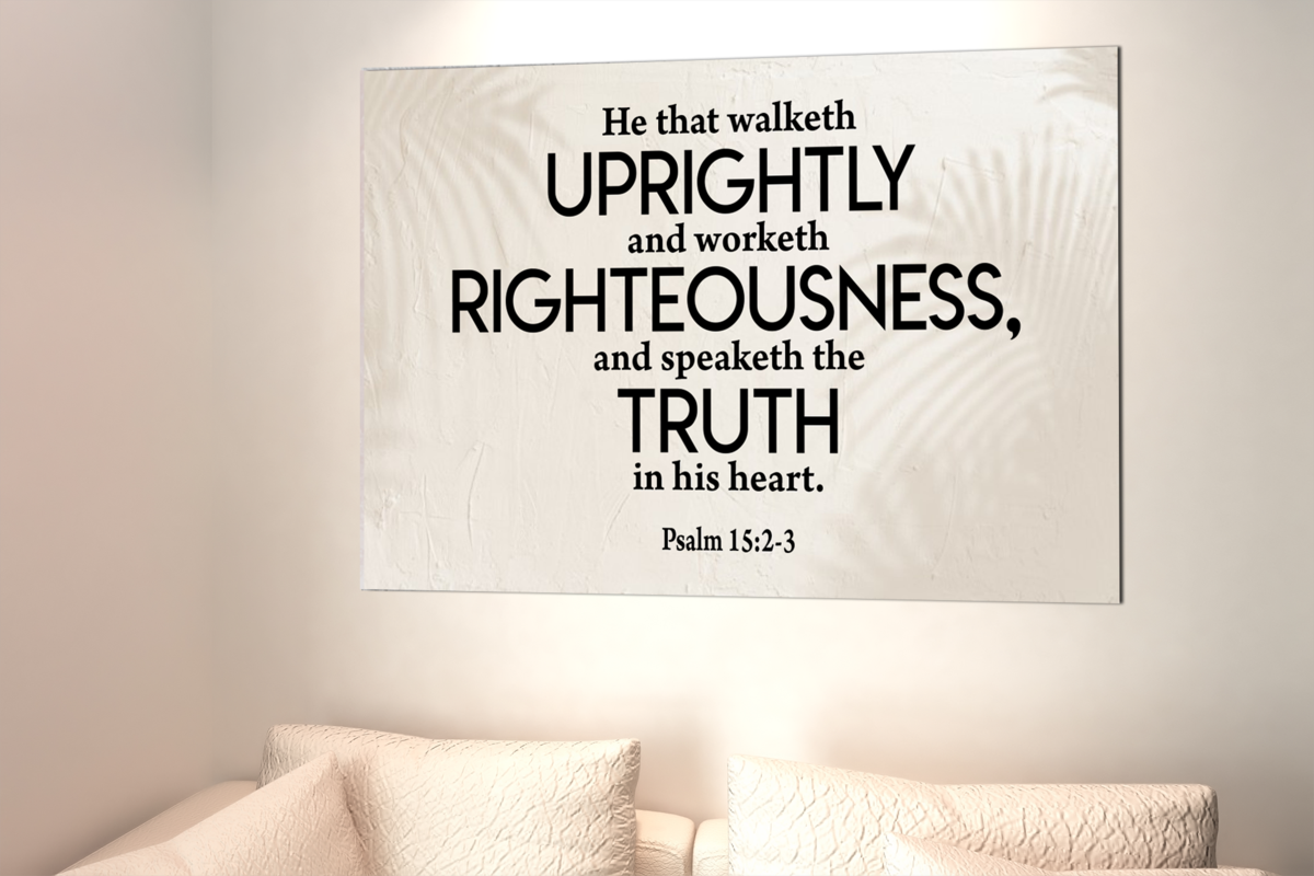 Scripture Walls Righteousness Psalm 15:2-3 Scripture Bible Verse Canvas Christian Wall Art Ready to Hang Unframed-Express Your Love Gifts