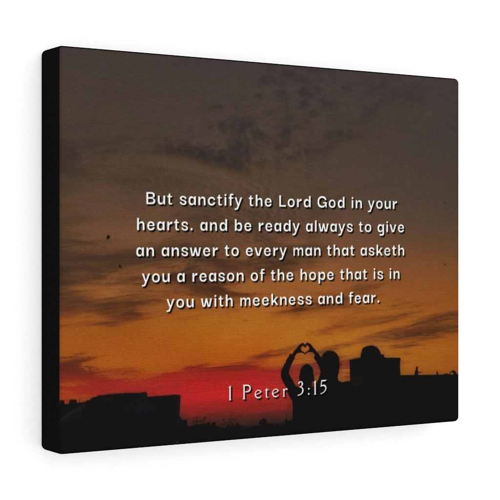 Scripture Walls Sanctify The Lord 1 Peter 3:15 Bible Verse Canvas Christian Wall Art Ready to Hang Unframed-Express Your Love Gifts