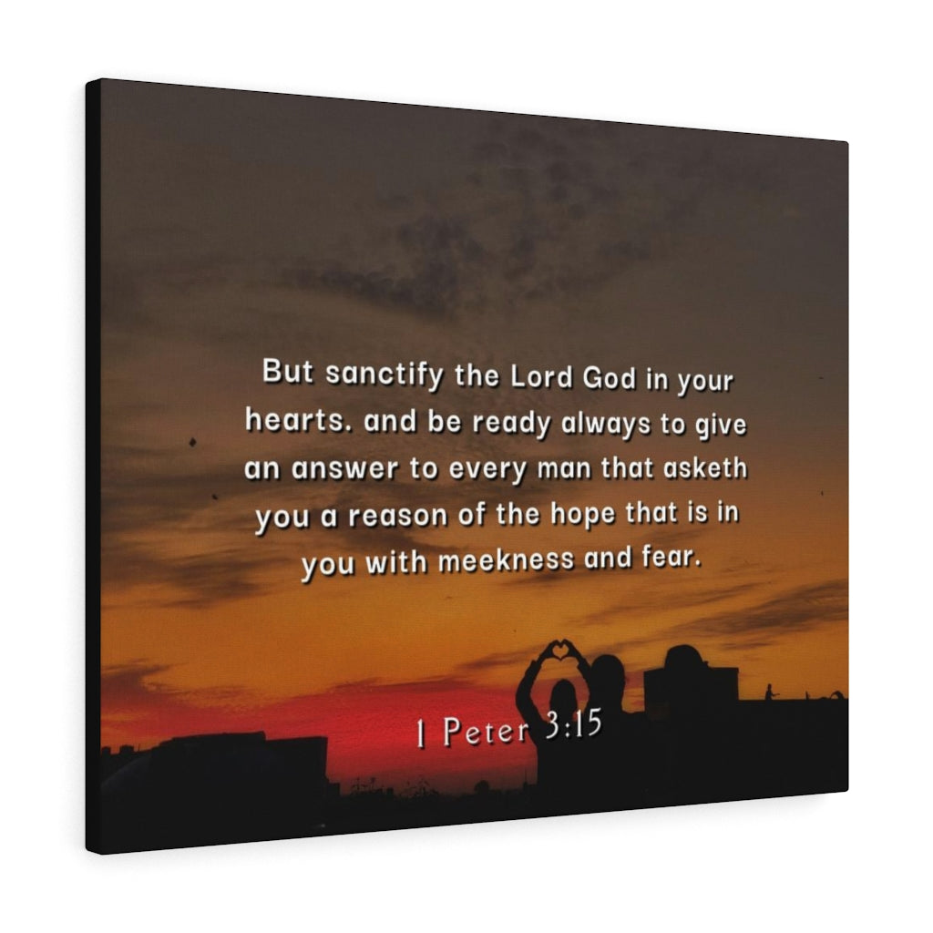 Scripture Walls Sanctify The Lord 1 Peter 3:15 Bible Verse Canvas Christian Wall Art Ready to Hang Unframed-Express Your Love Gifts