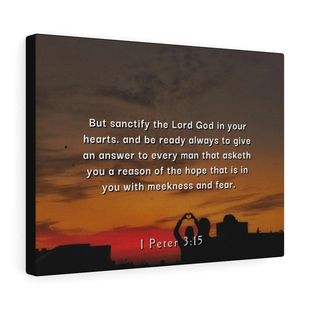 Scripture Walls Sanctify The Lord 1 Peter 3:15 Bible Verse Canvas Christian Wall Art Ready to Hang Unframed-Express Your Love Gifts