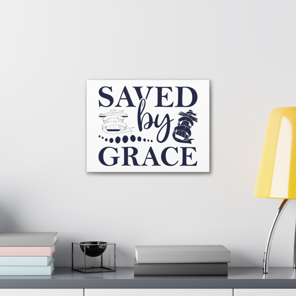 Scripture Walls Saved By Grace Ephesians 2:8-9 Christian Wall Art Print Ready to Hang Unframed-Express Your Love Gifts