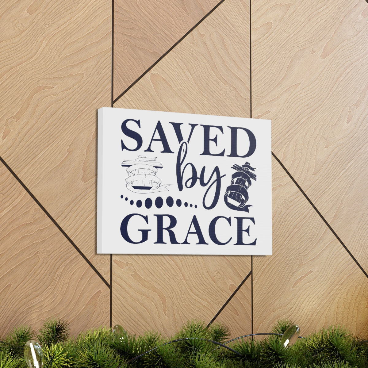 Scripture Walls Saved By Grace Ephesians 2:8-9 Christian Wall Art Print Ready to Hang Unframed-Express Your Love Gifts