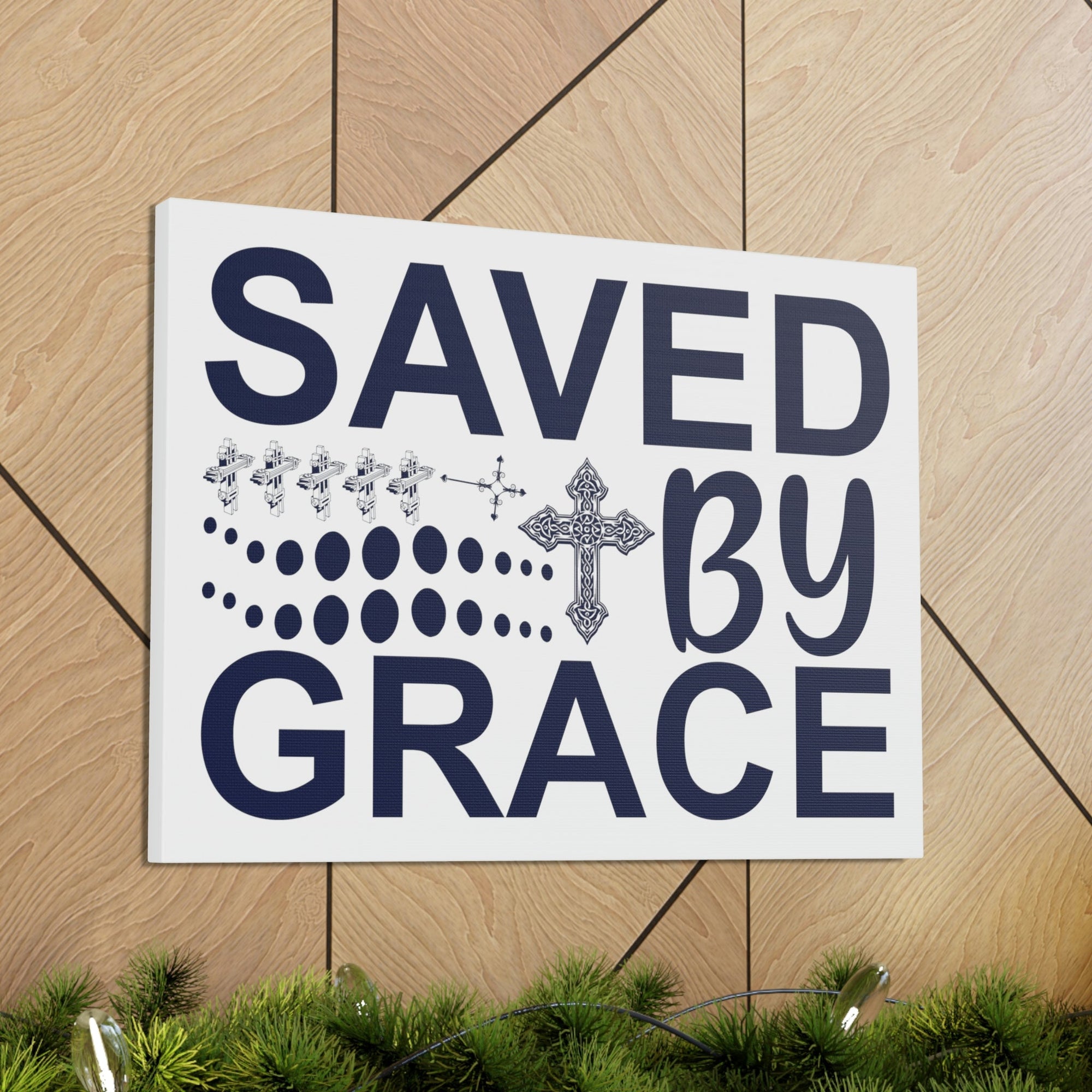 Scripture Walls Saved By Grace Ephesians 2:8 Christian Wall Art Print Ready to Hang Unframed-Express Your Love Gifts