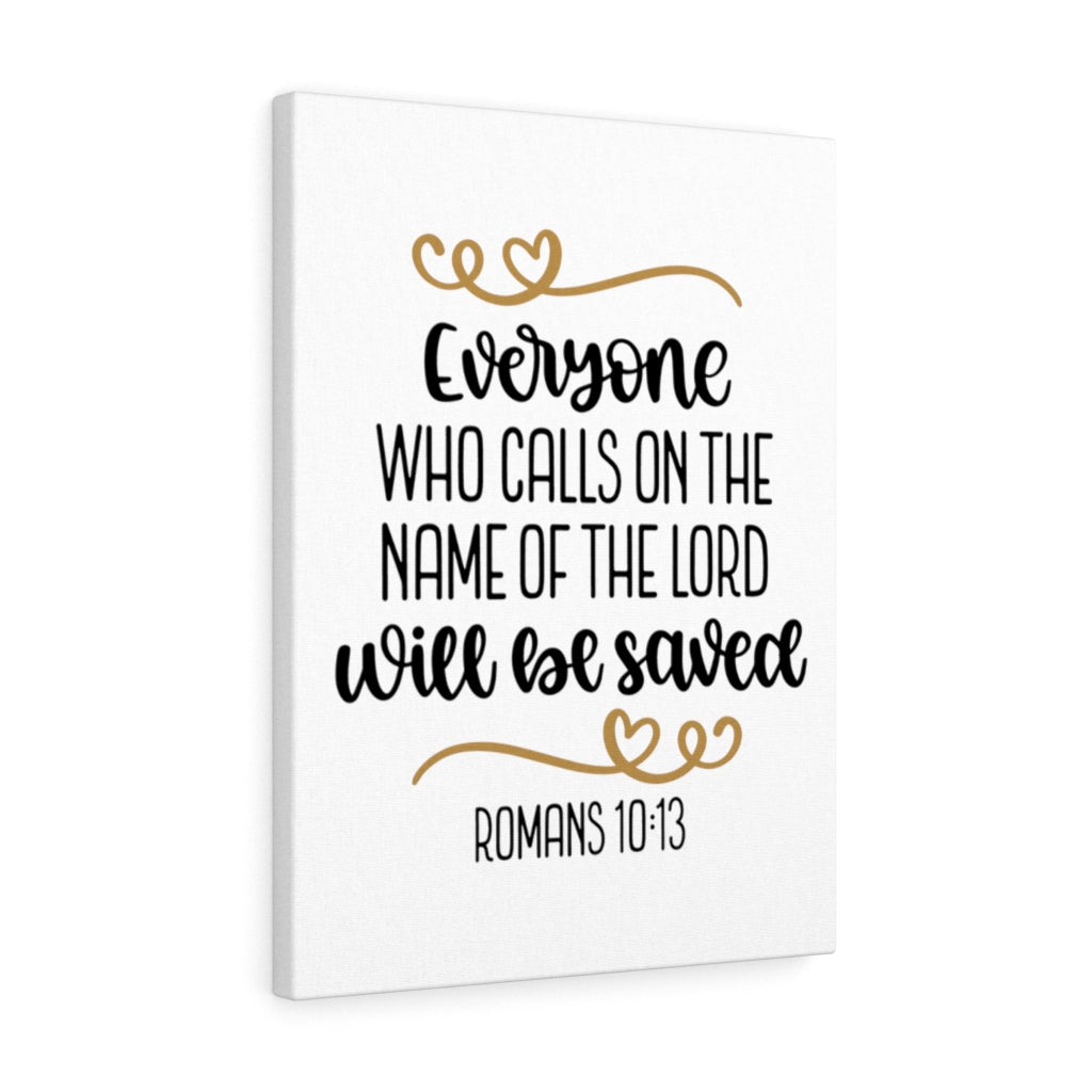 Scripture Walls Saved Romans 10:13 Bible Verse Canvas Christian Wall Art Ready to Hang Unframed-Express Your Love Gifts