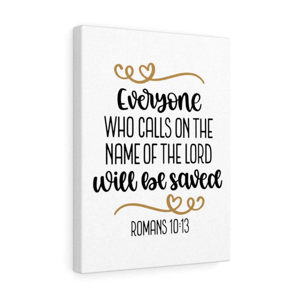 Scripture Walls Saved Romans 10:13 Bible Verse Canvas Christian Wall Art Ready to Hang Unframed-Express Your Love Gifts