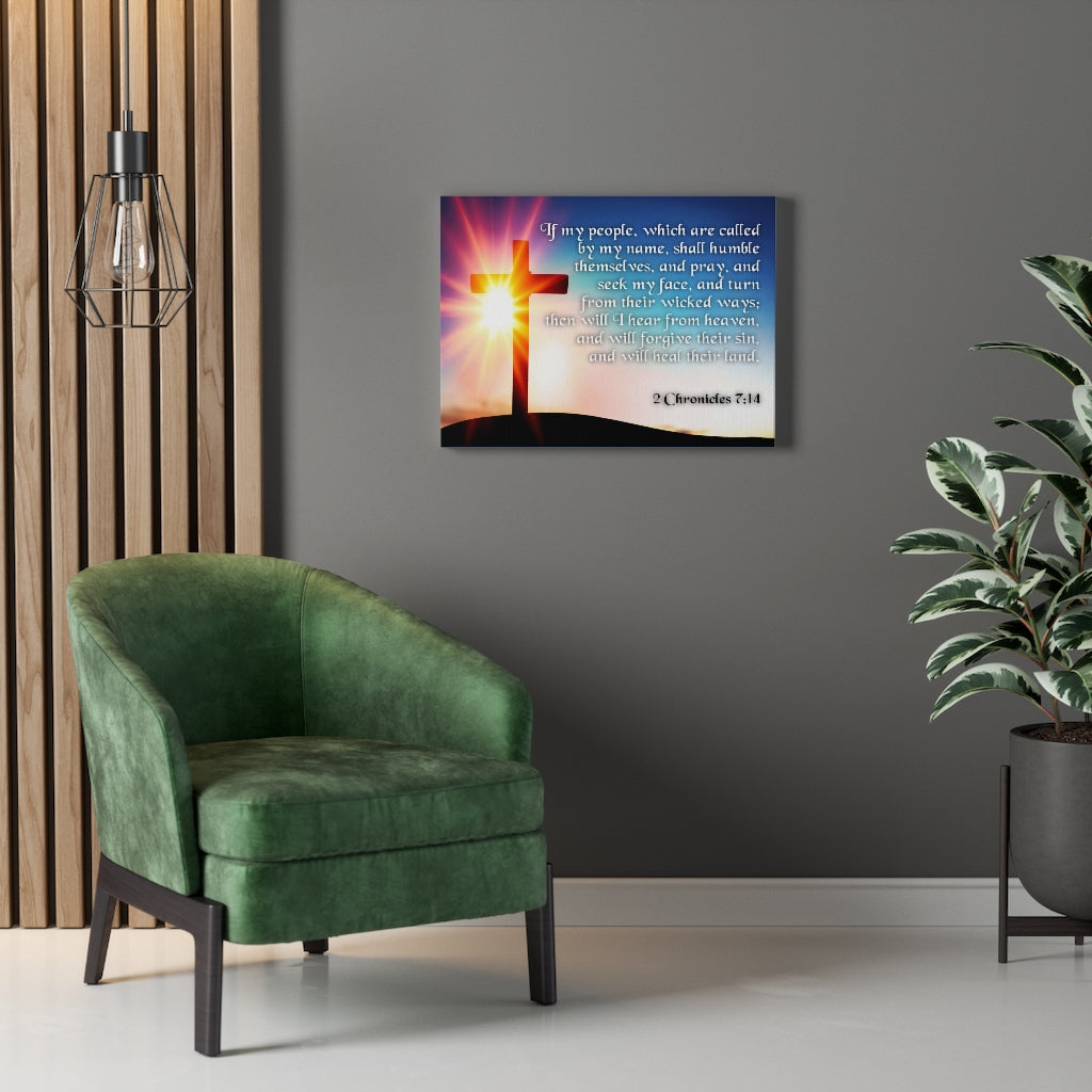 Scripture Walls Seek My Face 2 Chronicles 7:14 Bible Verse Canvas Christian Wall Art Ready to Hang Unframed-Express Your Love Gifts