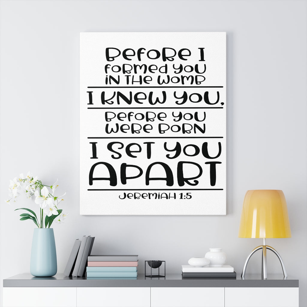 Scripture Walls Set You Apart Jeremiah 1:5 Bible Verse Canvas Christian Wall Art Ready to Hang Unframed-Express Your Love Gifts