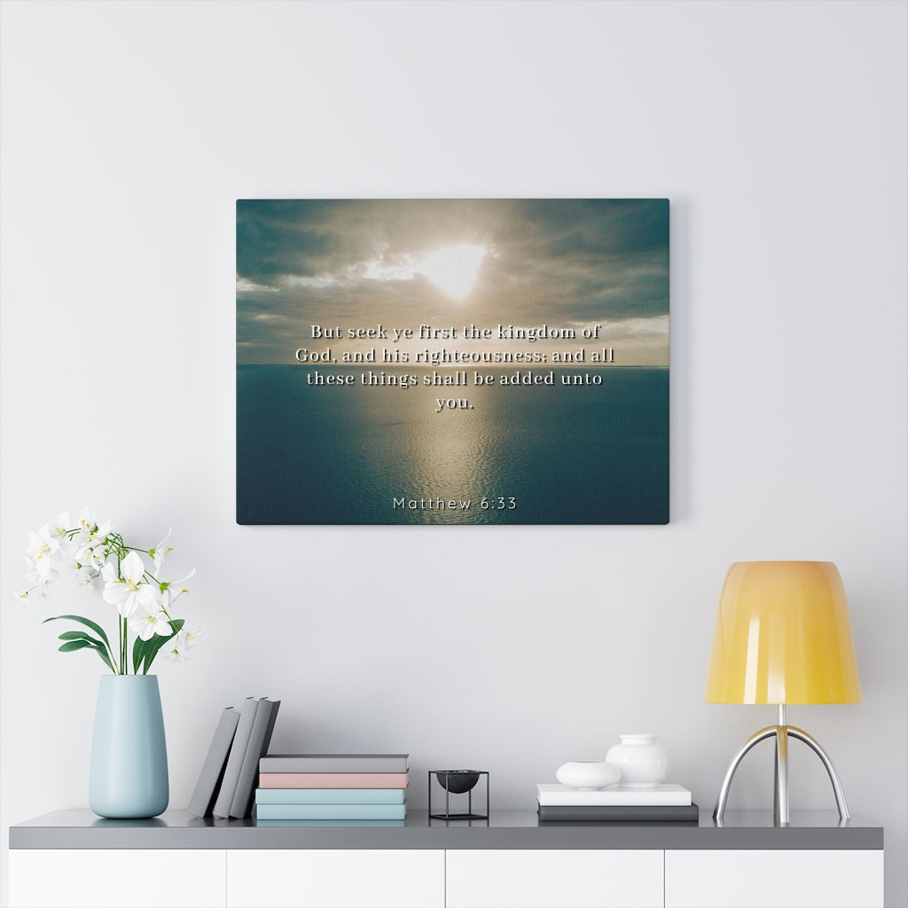 Scripture Walls Shall Be Added Unto You Matthew 6:33 Bible Verse Canvas Christian Wall Art Ready to Hang Unframed-Express Your Love Gifts