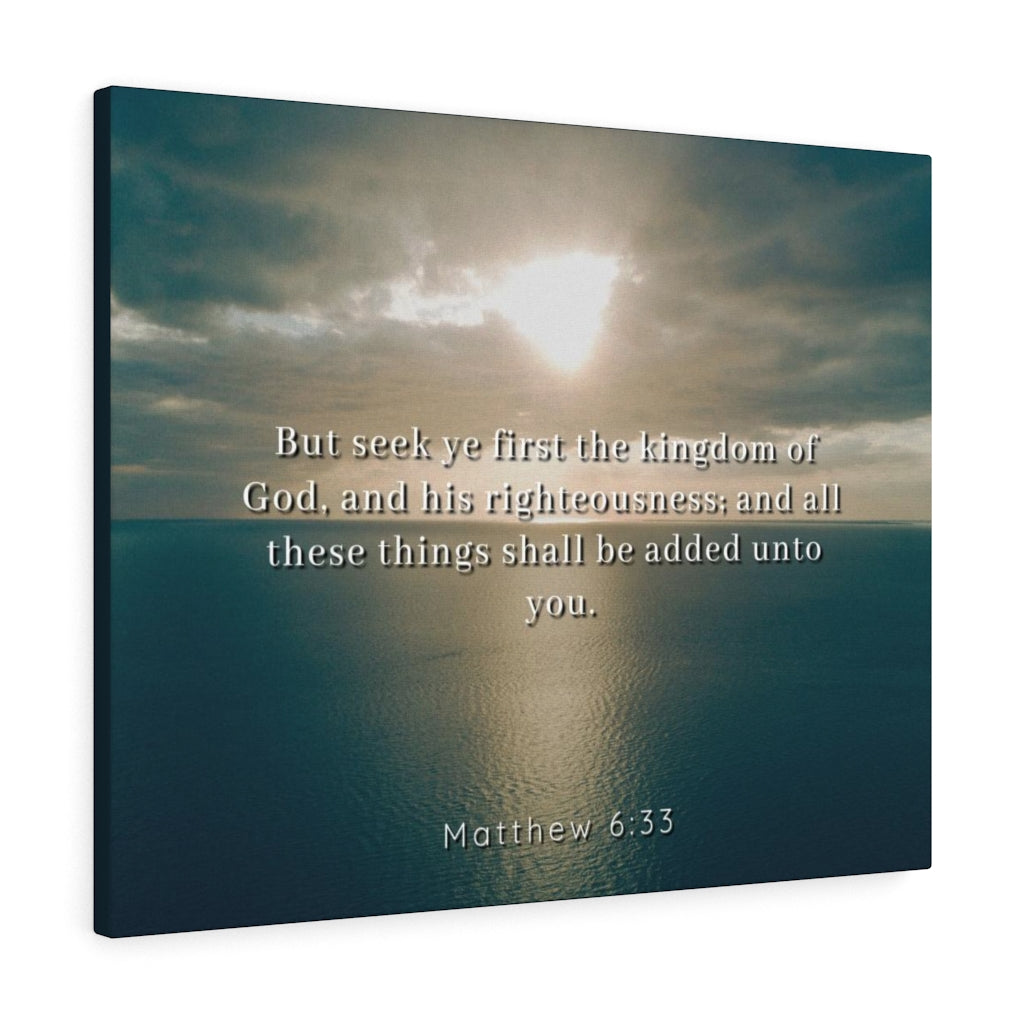 Scripture Walls Shall Be Added Unto You Matthew 6:33 Bible Verse Canvas Christian Wall Art Ready to Hang Unframed-Express Your Love Gifts