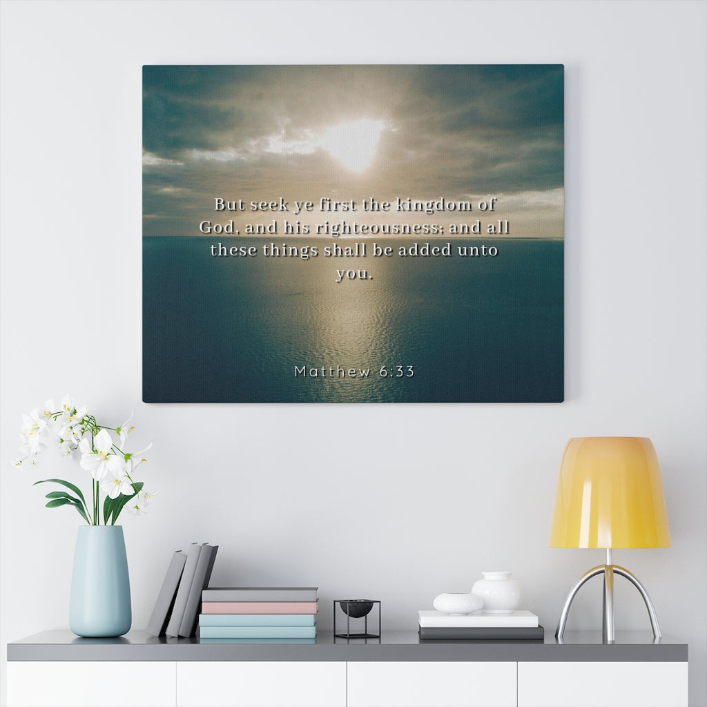 Scripture Walls Shall Be Added Unto You Matthew 6:33 Bible Verse Canvas Christian Wall Art Ready to Hang Unframed-Express Your Love Gifts