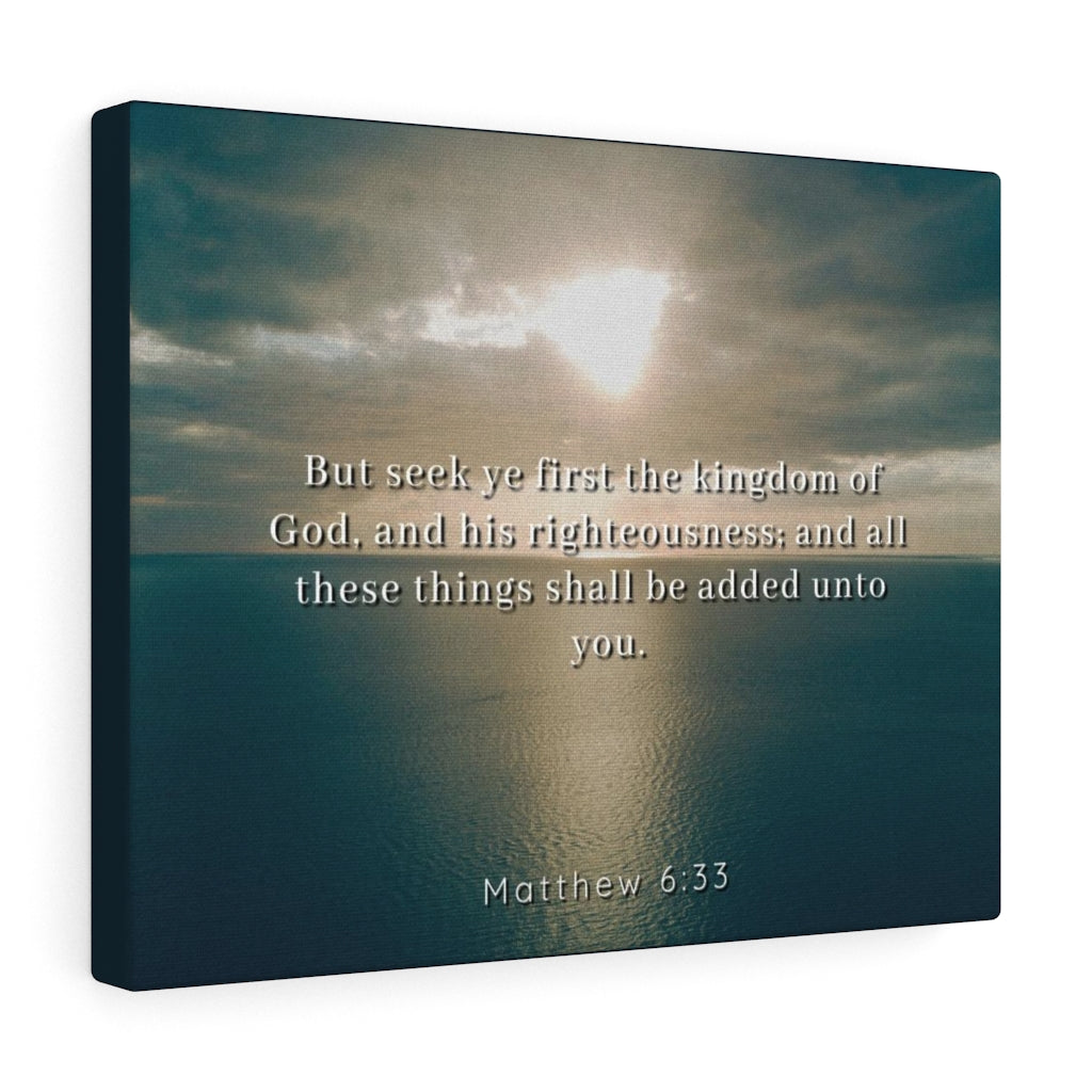 Scripture Walls Shall Be Added Unto You Matthew 6:33 Bible Verse Canvas Christian Wall Art Ready to Hang Unframed-Express Your Love Gifts