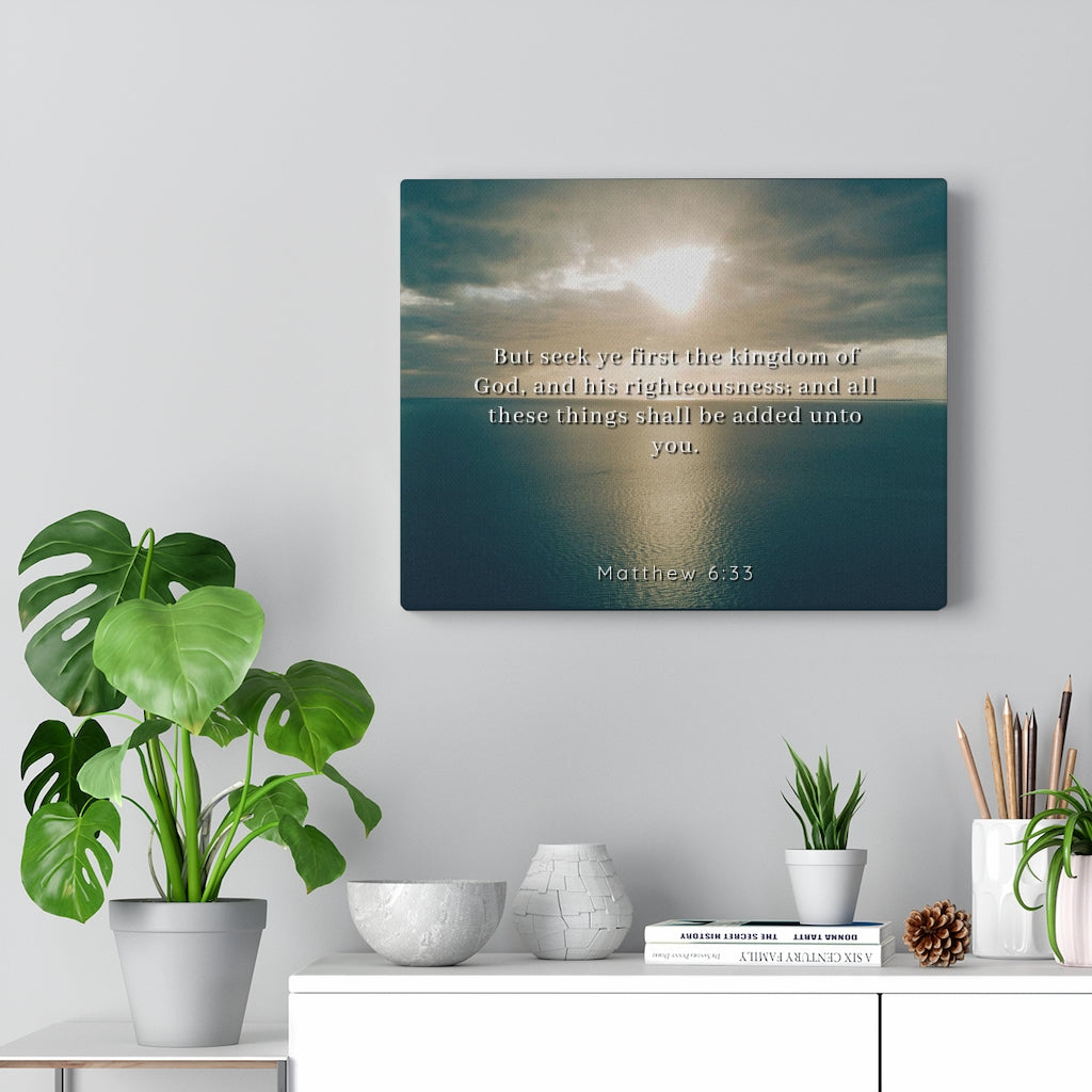 Scripture Walls Shall Be Added Unto You Matthew 6:33 Bible Verse Canvas Christian Wall Art Ready to Hang Unframed-Express Your Love Gifts