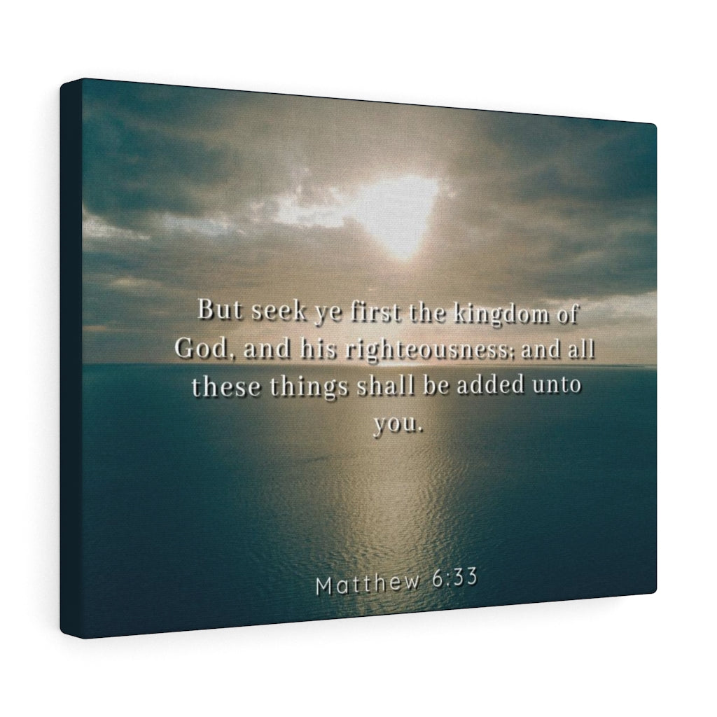 Scripture Walls Shall Be Added Unto You Matthew 6:33 Bible Verse Canvas Christian Wall Art Ready to Hang Unframed-Express Your Love Gifts