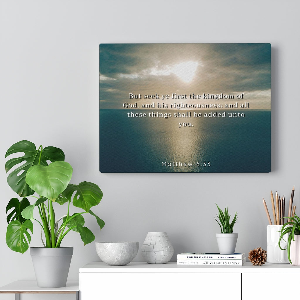 Scripture Walls Shall Be Added Unto You Matthew 6:33 Bible Verse Canvas Christian Wall Art Ready to Hang Unframed-Express Your Love Gifts