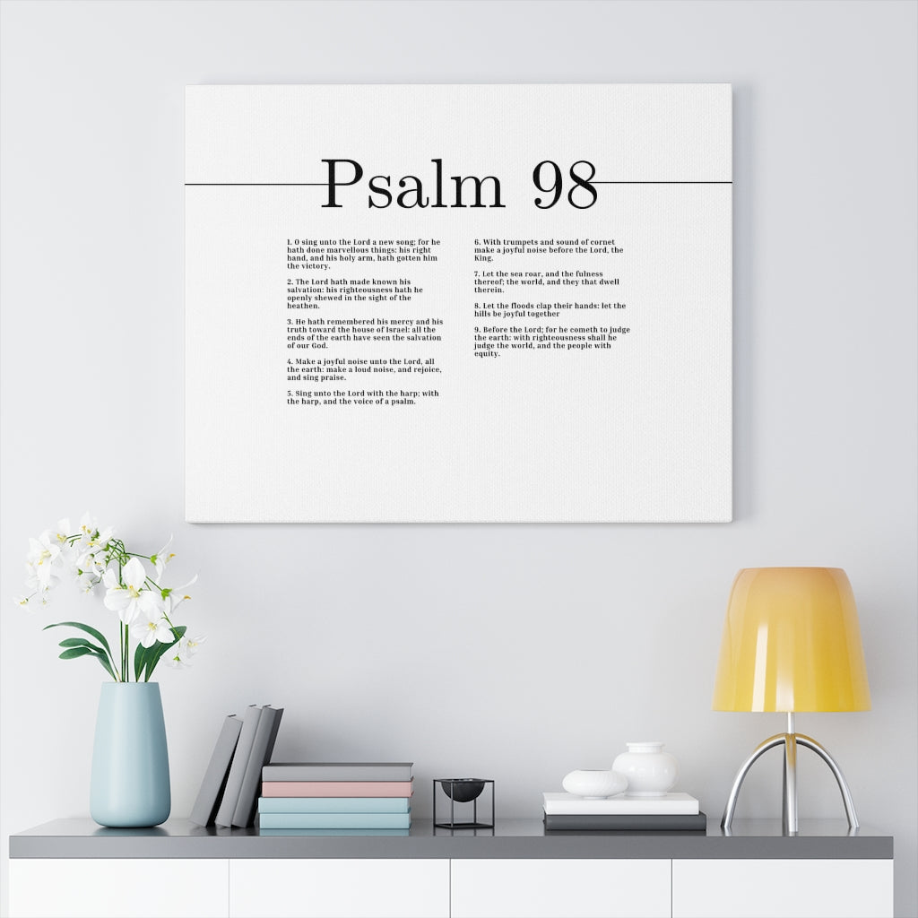Scripture Walls Shall He Judge The World Psalm 98 Bible Verse Canvas Christian Wall Art Ready to Hang Unframed-Express Your Love Gifts