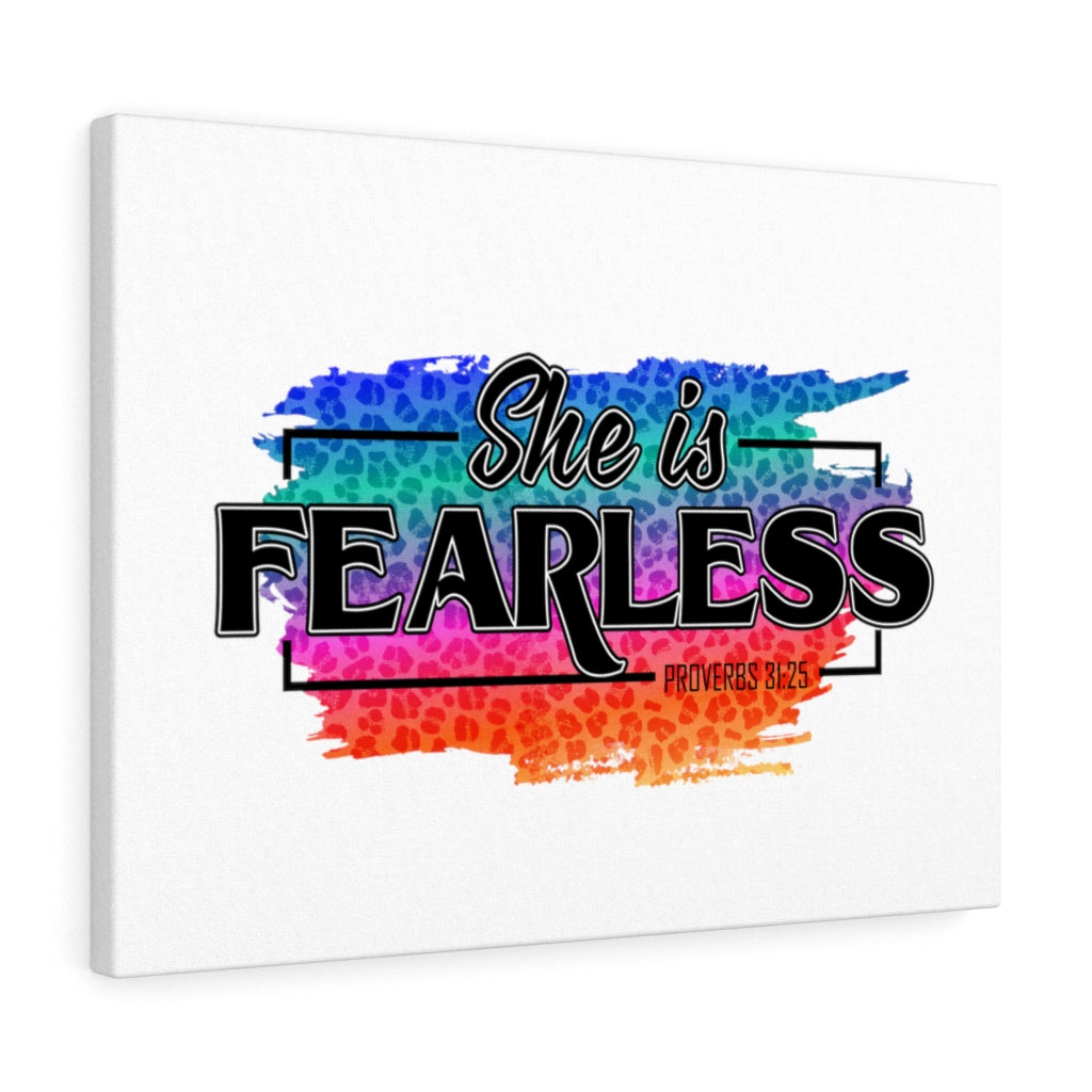 Scripture Walls She Is Fearless Proverbs 31:25 Bible Verse Canvas Christian Wall Art Ready to Hang Unframed-Express Your Love Gifts
