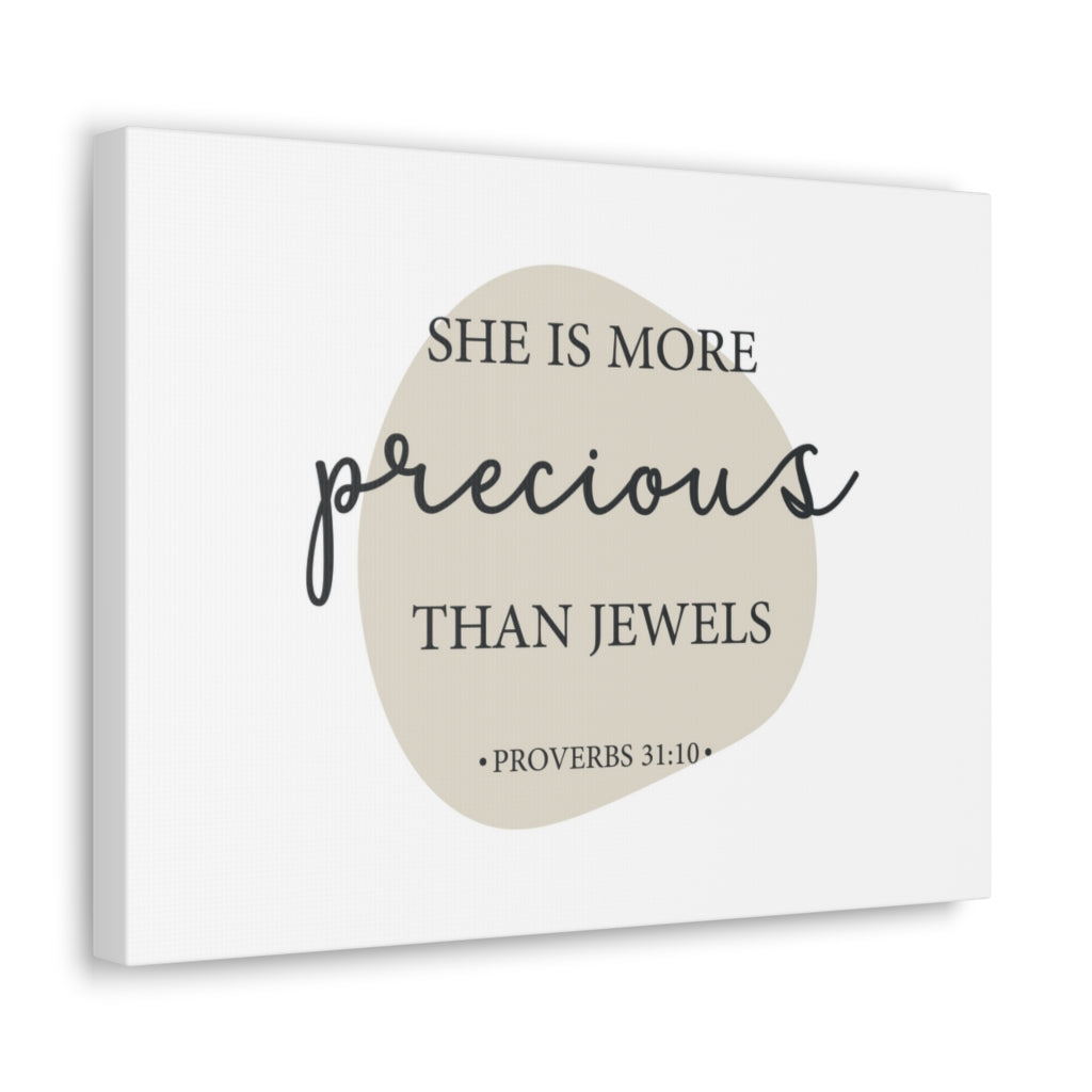 Scripture Walls She Is More Precious Than Jewels Proverbs 31:10 Bible Verse Canvas Christian Wall Art Ready To Hang Unframed-Express Your Love Gifts