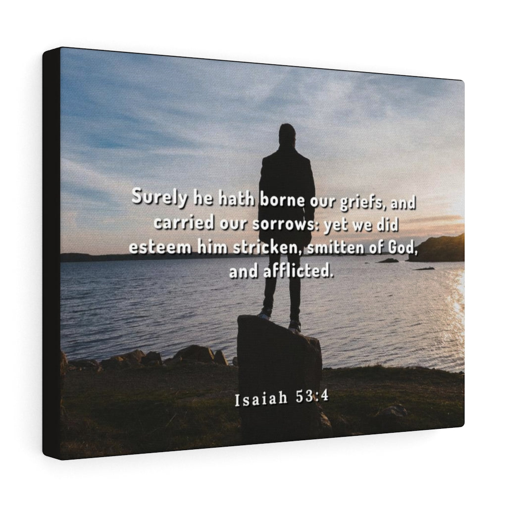 Scripture Walls Smitten Of God Isaiah 53:4 Bible Verse Canvas Christian Wall Art Ready to Hang Unframed-Express Your Love Gifts