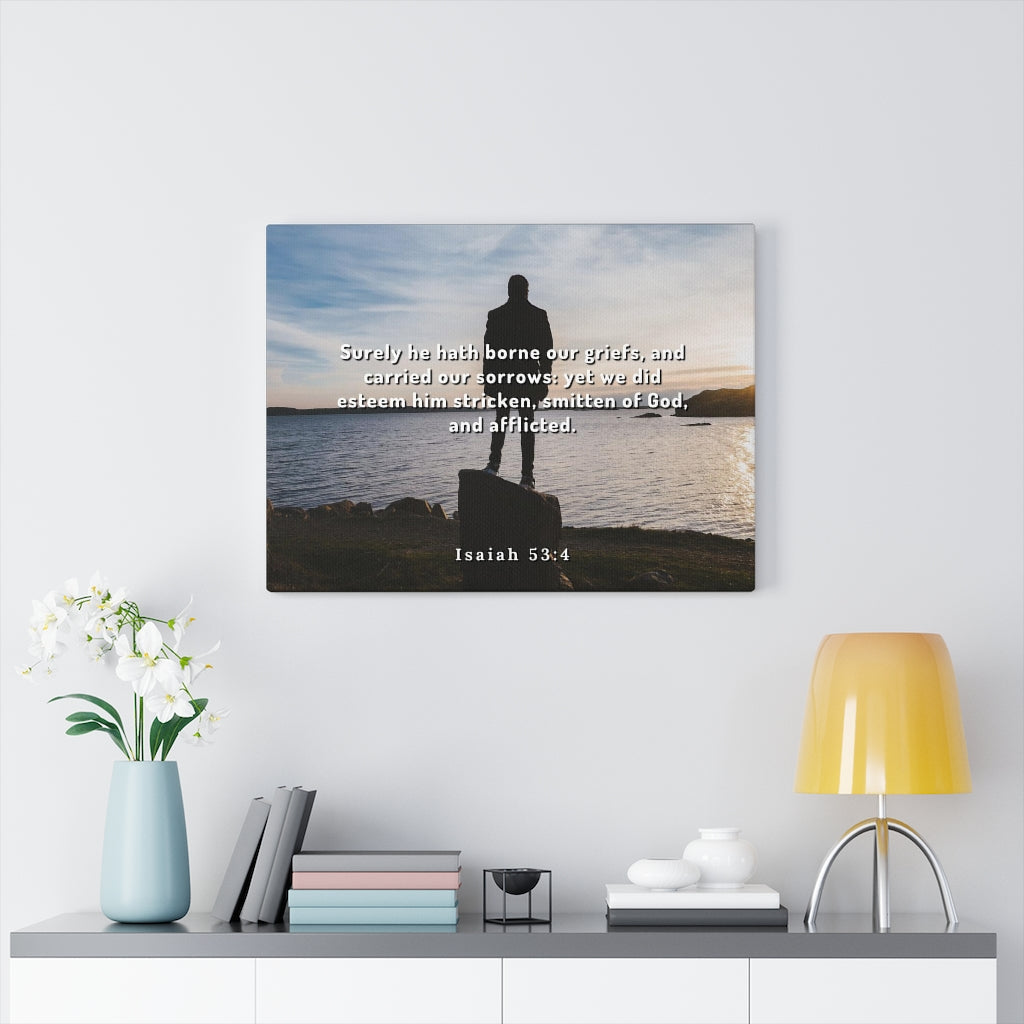 Scripture Walls Smitten Of God Isaiah 53:4 Bible Verse Canvas Christian Wall Art Ready to Hang Unframed-Express Your Love Gifts