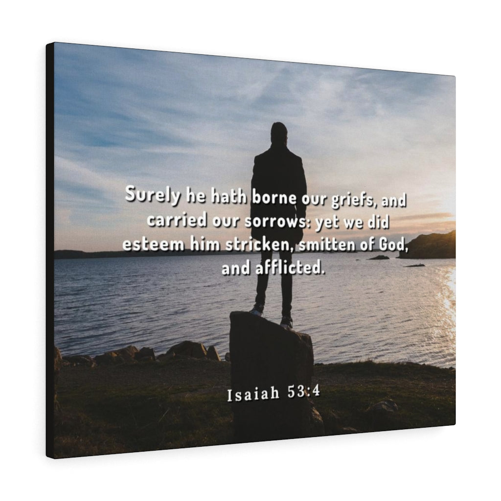 Scripture Walls Smitten Of God Isaiah 53:4 Bible Verse Canvas Christian Wall Art Ready to Hang Unframed-Express Your Love Gifts