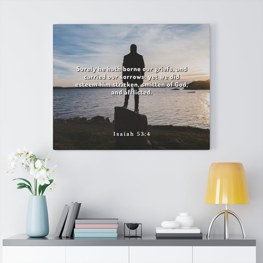 Scripture Walls Smitten Of God Isaiah 53:4 Bible Verse Canvas Christian Wall Art Ready to Hang Unframed-Express Your Love Gifts